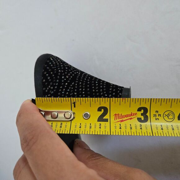 Y2K 2000s Black Evening pointed heels with rhinestones Size 8 - Picture 7 of 8